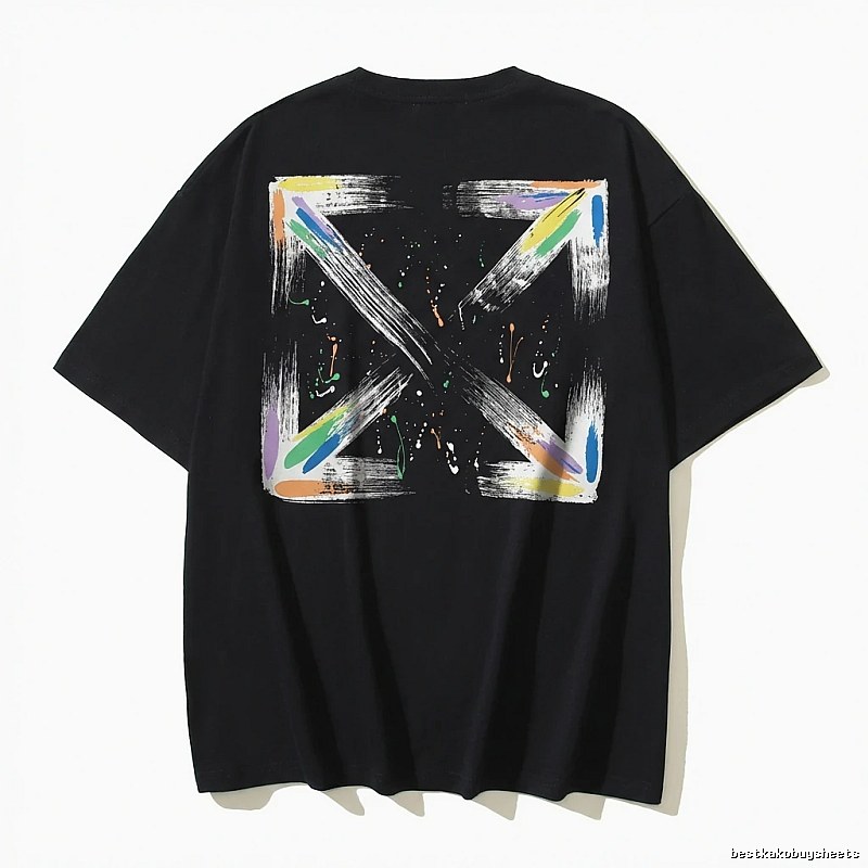 Off-White graffiti-style black T-shirt