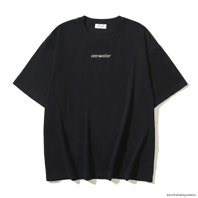 Off-White minimalist style black T-shirt