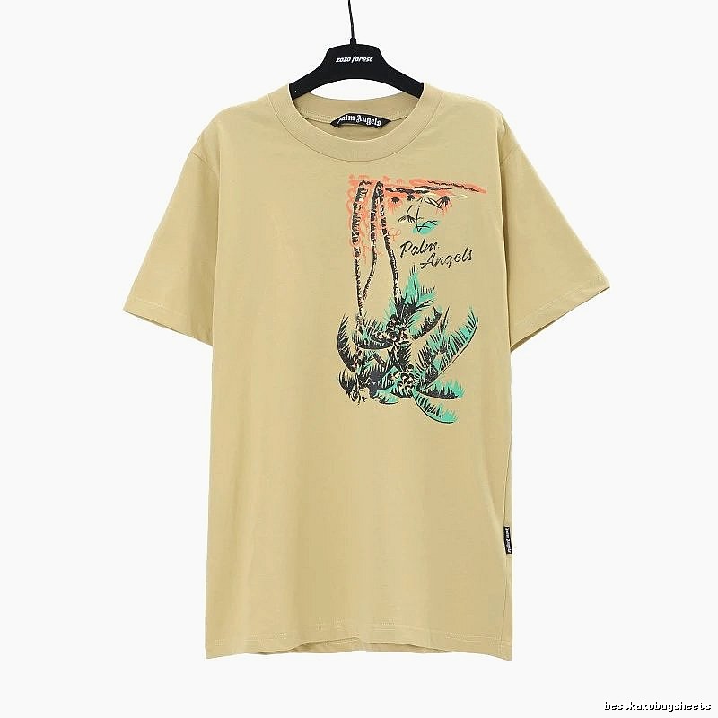 Palm Angels Classic Logo T-shirt White Palm Tree with Travel-Friendly Style