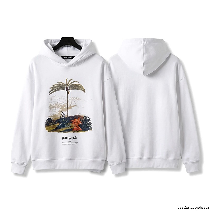Palm Angels Palm Tree Print White Sweatshirt