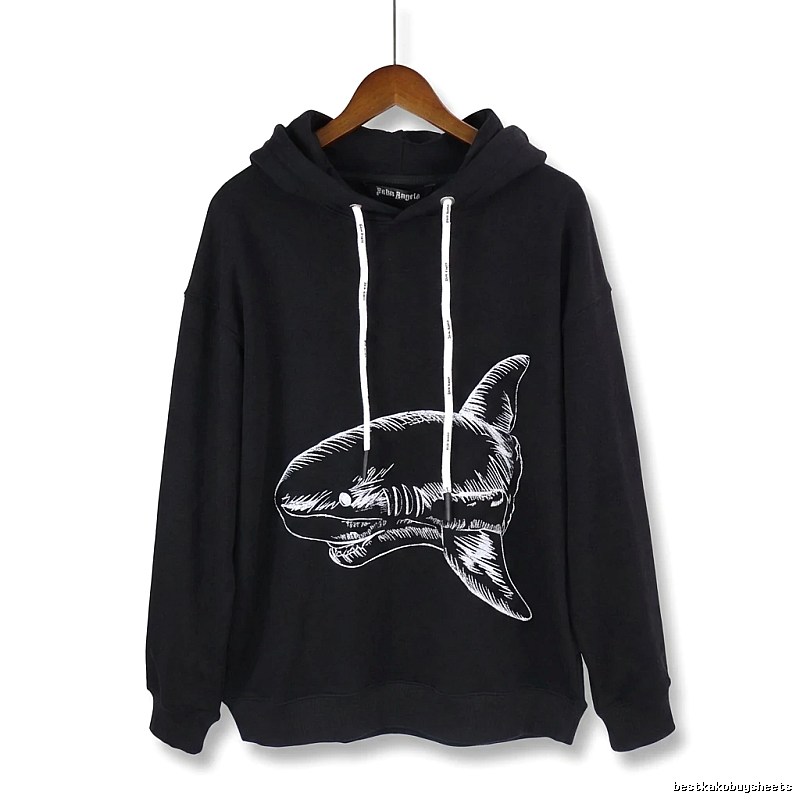 Palm Angels Shark Print Black Hoodie