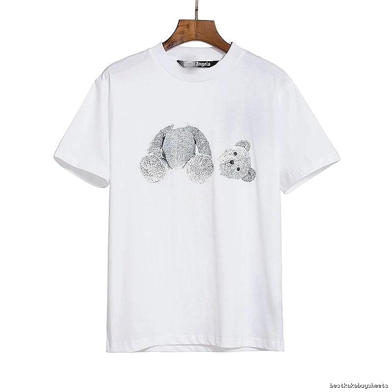 Palm Angels Travel Bear graphic T-shirt White Colorful Bear with Soft Visual Tone