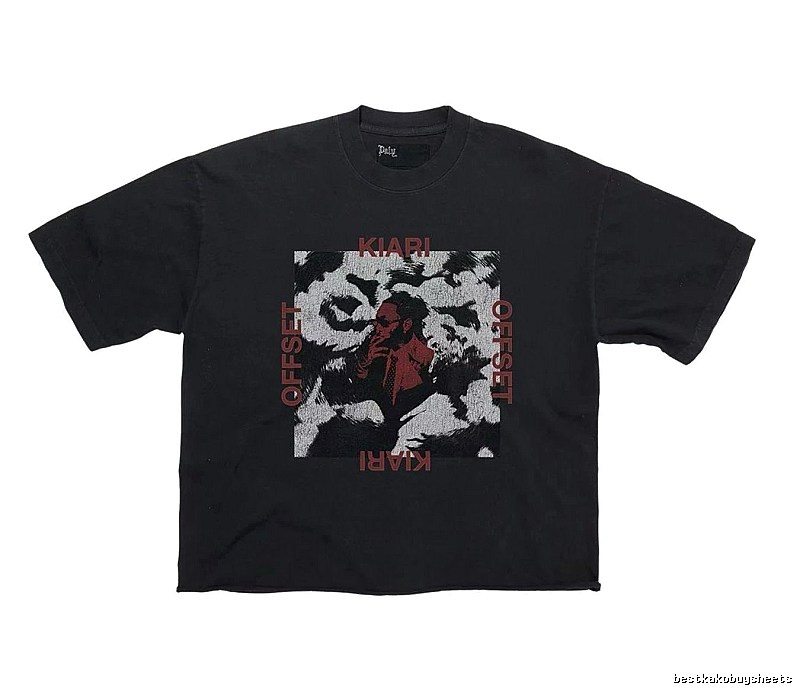 Paly Hollywood Portrait Print Street Style Black T-Shirt