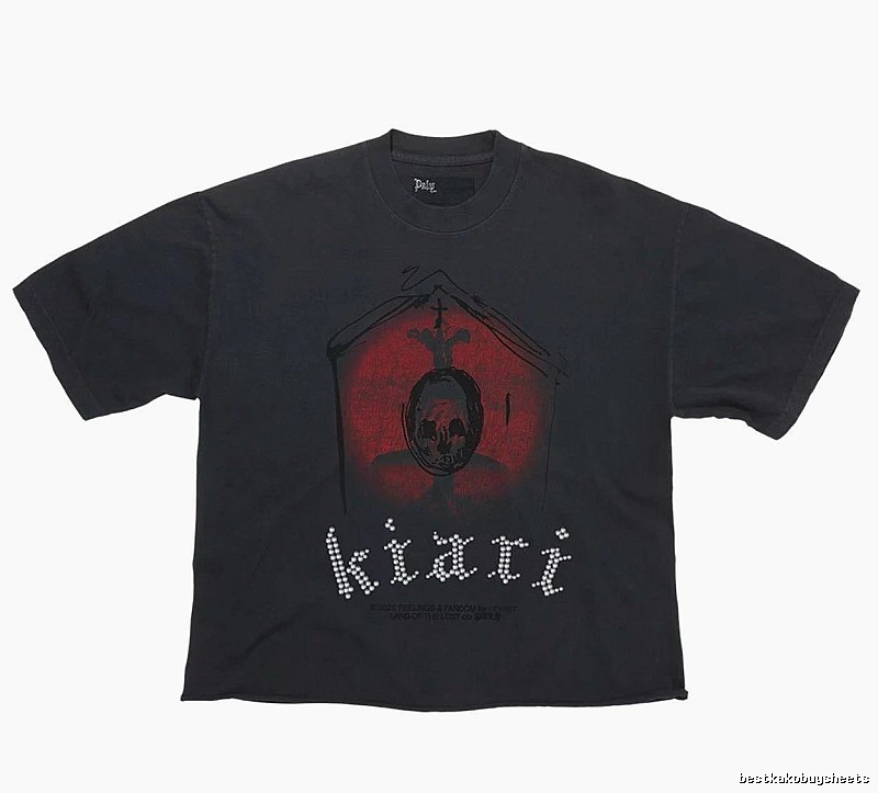 Paly Hollywood Skull Dark Distressed Black T-Shirt