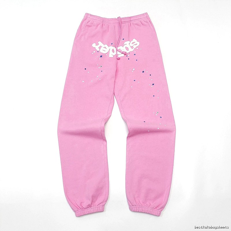 Pink Sp5der Graphic Sweatpants for travel