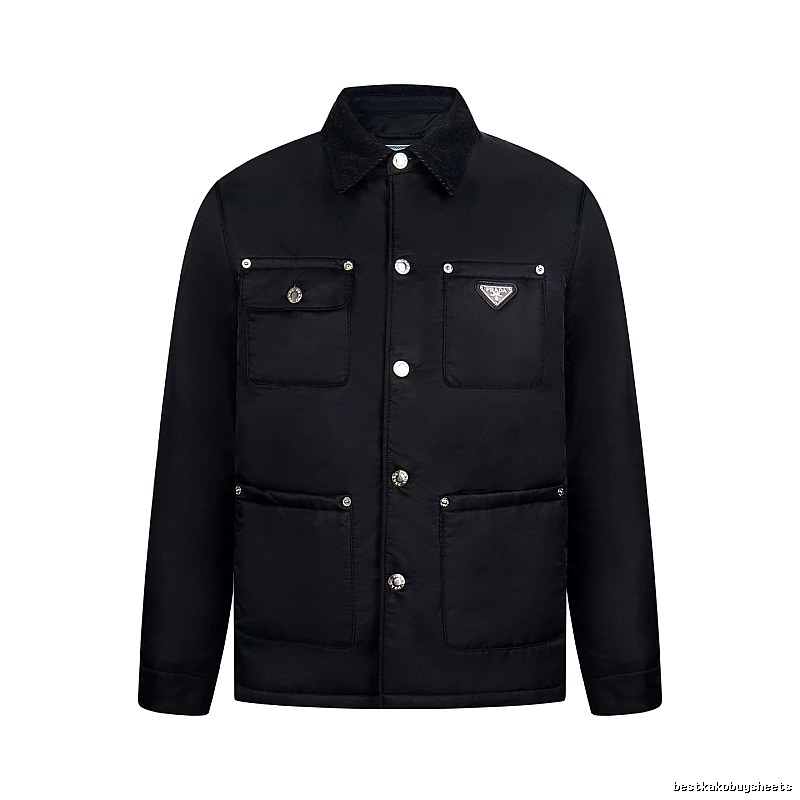 Prada Layering Utility Work Jacket with triangle logo