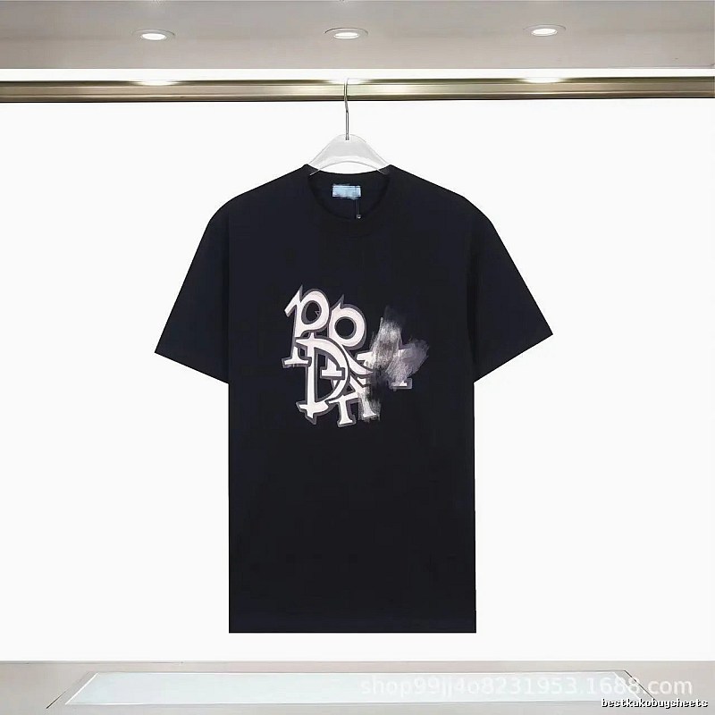 Prada Letter Graffiti Street Style Black T-Shirt