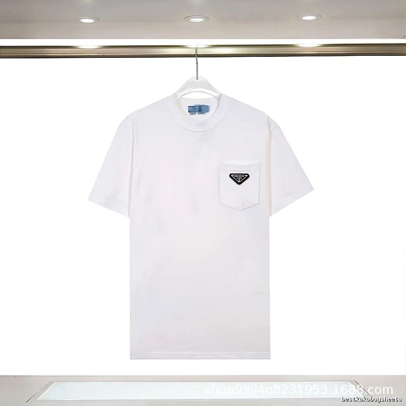 Prada Triangle Logo Minimalist Style White T-Shirt