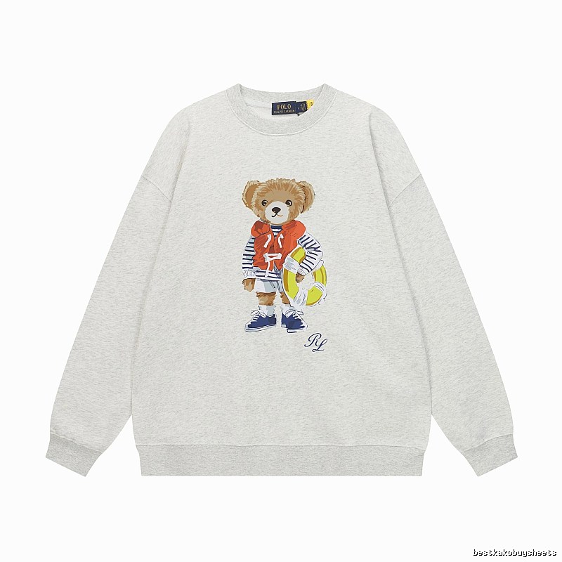 Ralph Lauren Bear Print Light Grey Sweatshirt