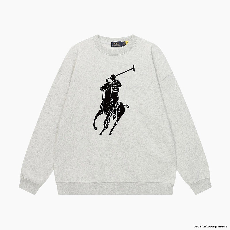 Ralph Lauren Polo Retro - style Light Gray Sweatshirt