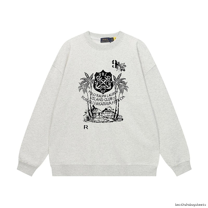 Ralph Lauren retro-style light gray sweatshirt