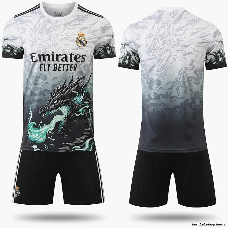 Real Madrid dragon pattern gradient style jersey