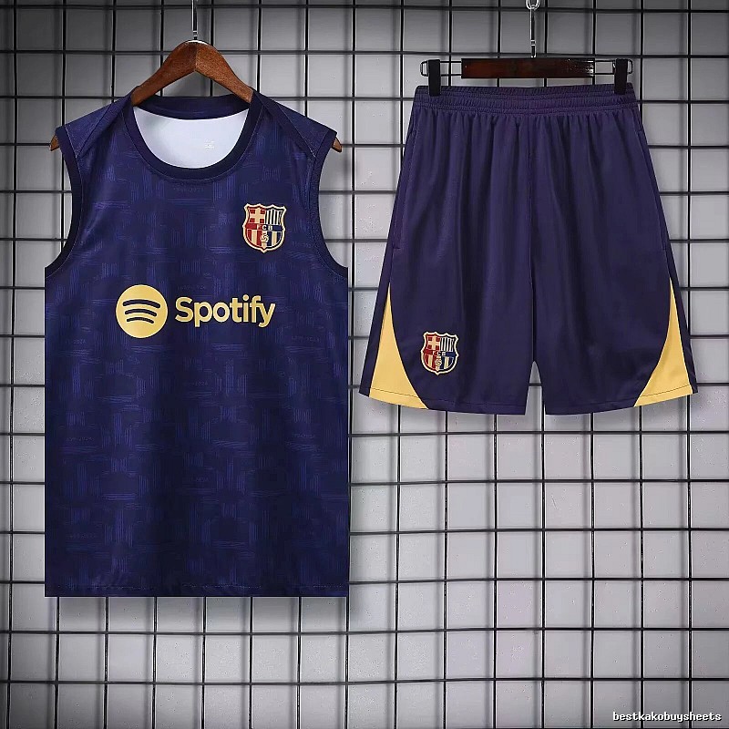 Real Madrid Monogram Training jersey set Navy Sleeveless Top for Layered Styling