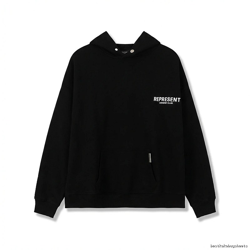 REPRESENT Minimalist Style Black Hoodie