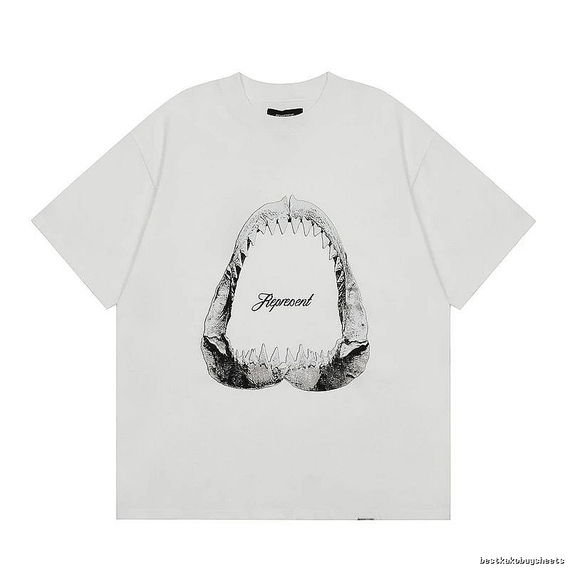 Represent Shark Jaw Print High Street Style White T-shirt