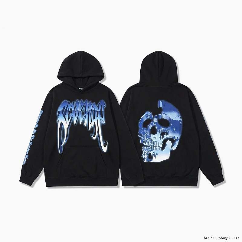 Revenge Skull Print Black Sweatshirt