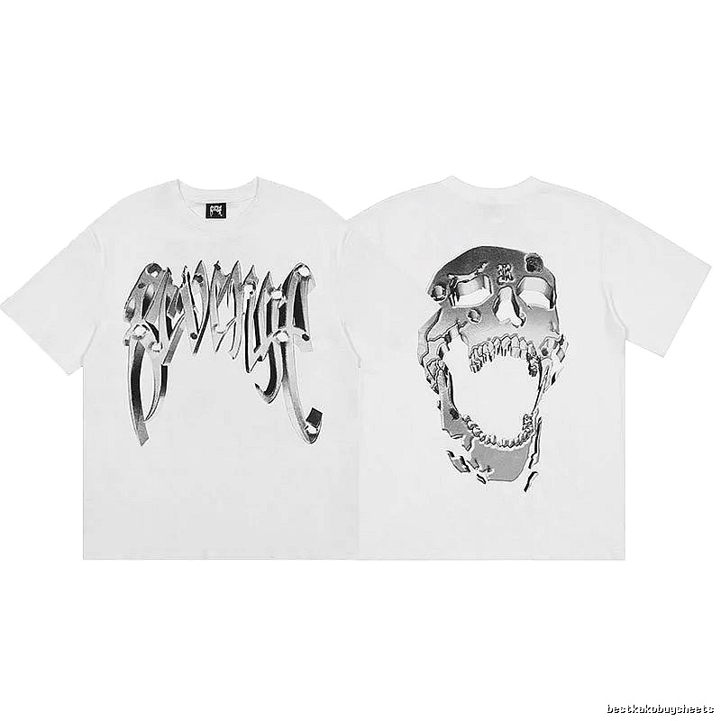 Revenge White Skull Graphic T-Shirt Poolside Style