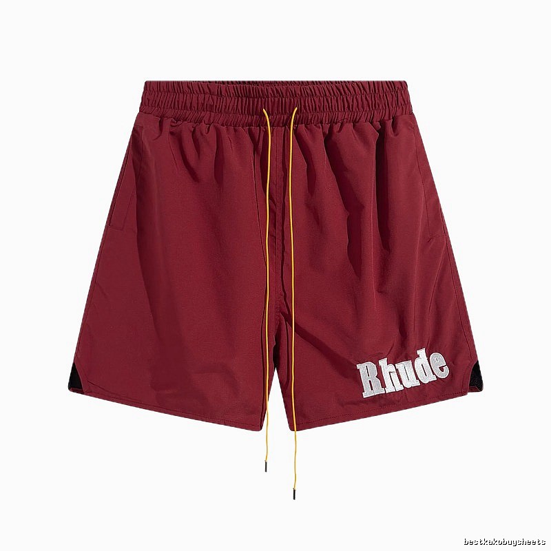 RHUDE casual style burgundy shorts