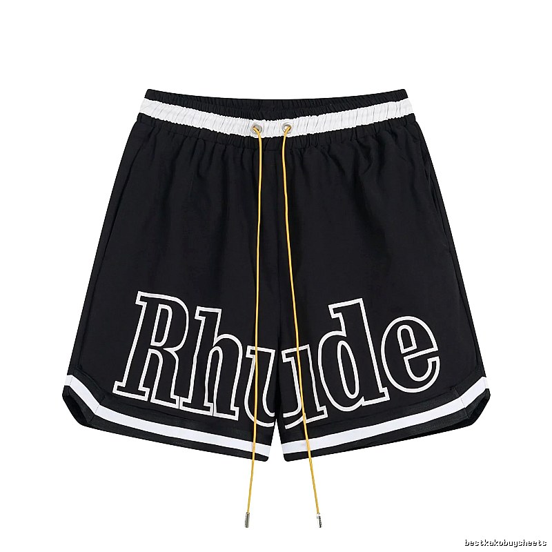 RHUDE lettered sporty shorts