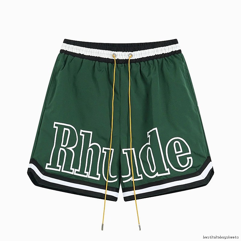 RHUDE sporty dark green shorts