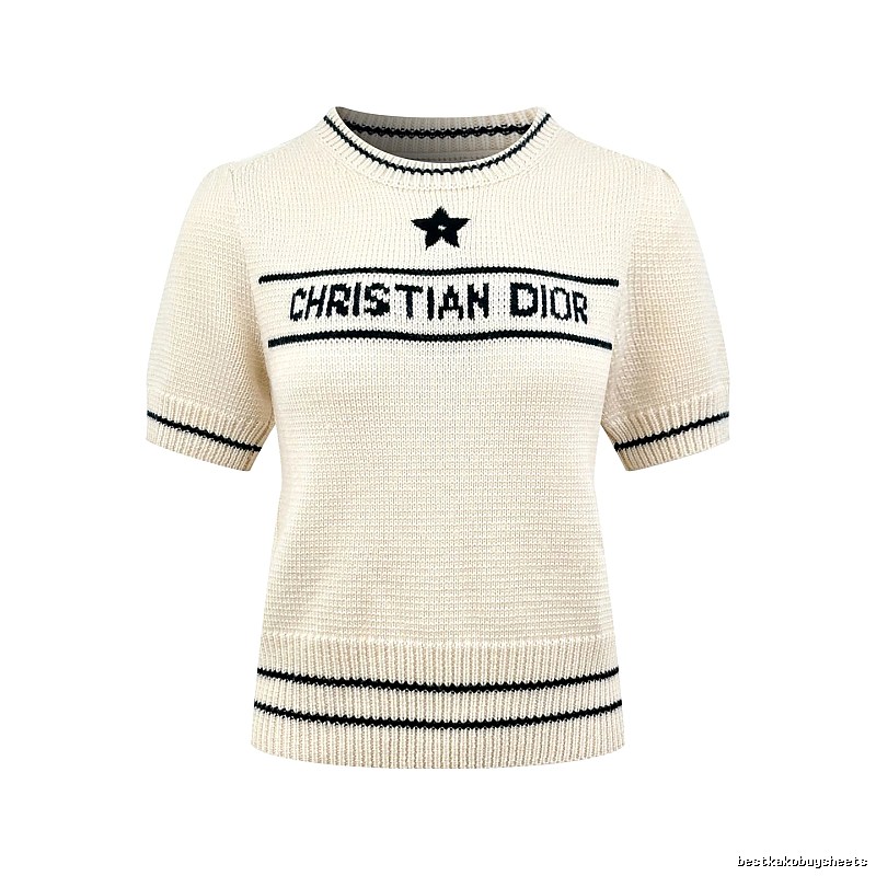 Short Sleeve Knit Sweater in Black by Dior