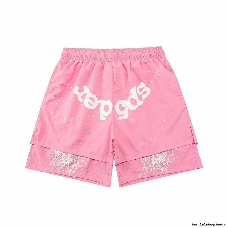 Sp5der star - printed pink shorts