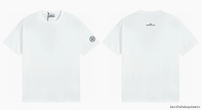 Stone Island Badge Minimalist Style White Short-sleeve T-shirt