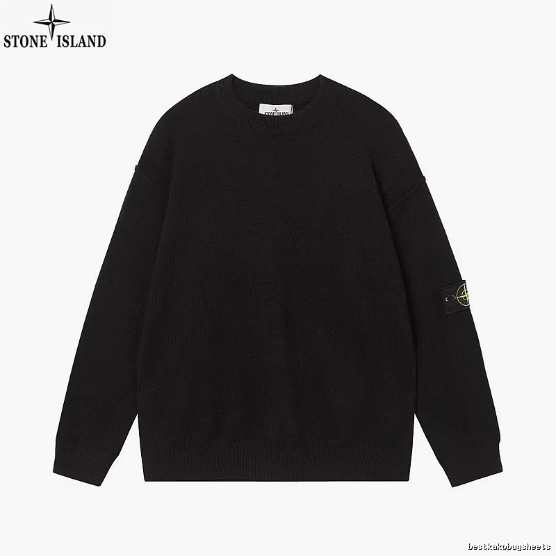 Stone Island Black Crewneck SweatShirt Travel Styling
