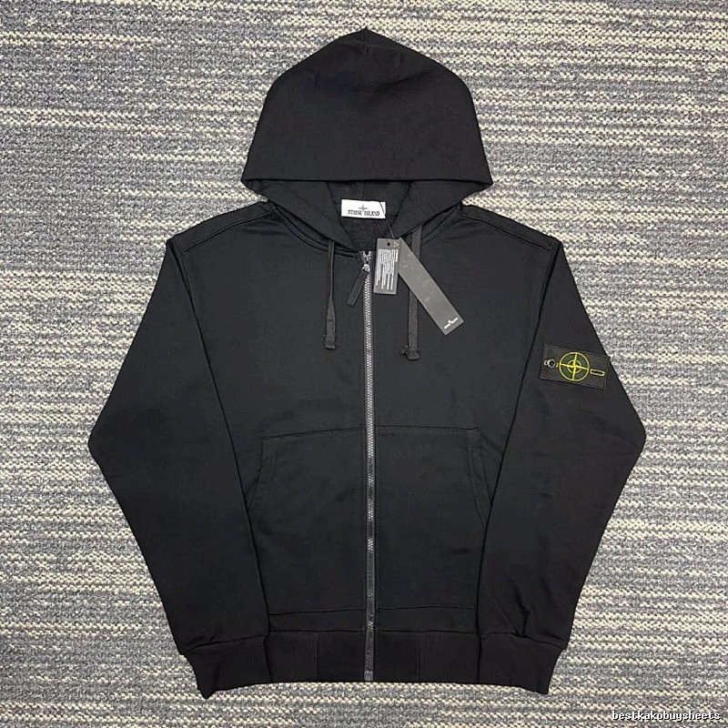Stone Island Black Zip Hoodie Daily Styling
