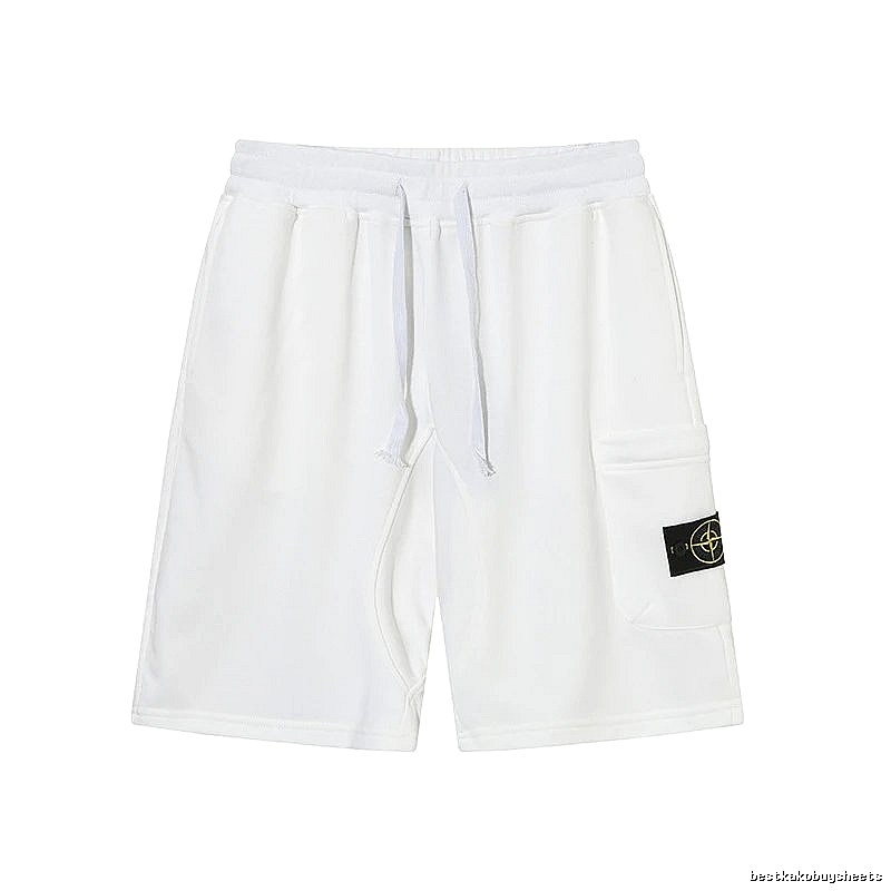 Stone Island Classic Compass Logo Street Style White Shorts