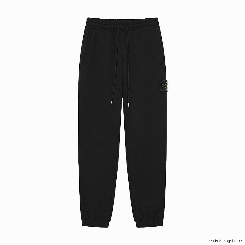 Stone Island Classic Functional Style Black Cuffed Sweatpants