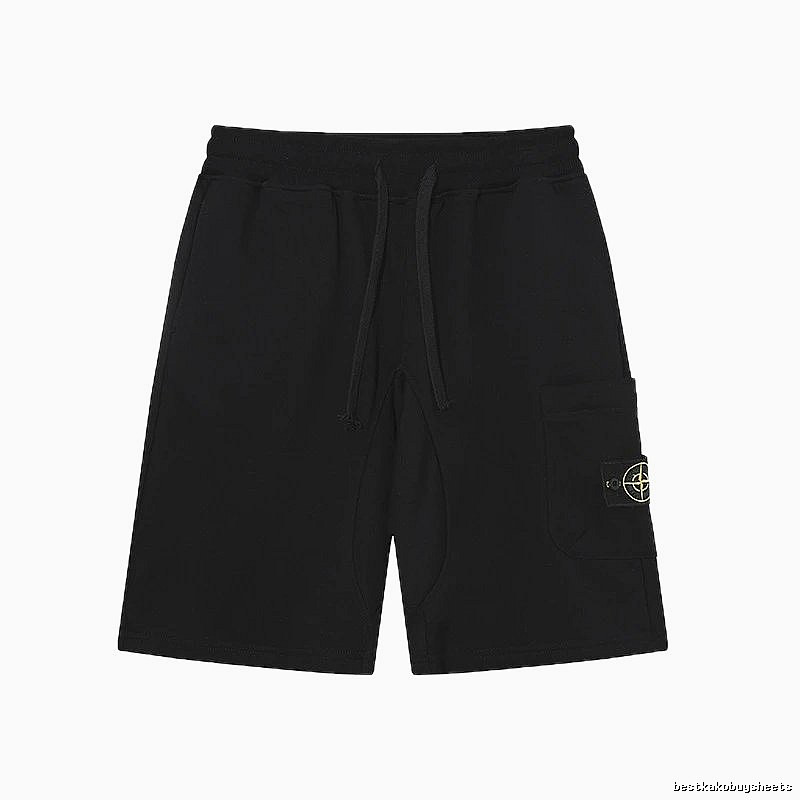 Stone Island Compass Collection Workwear Style Black Shorts