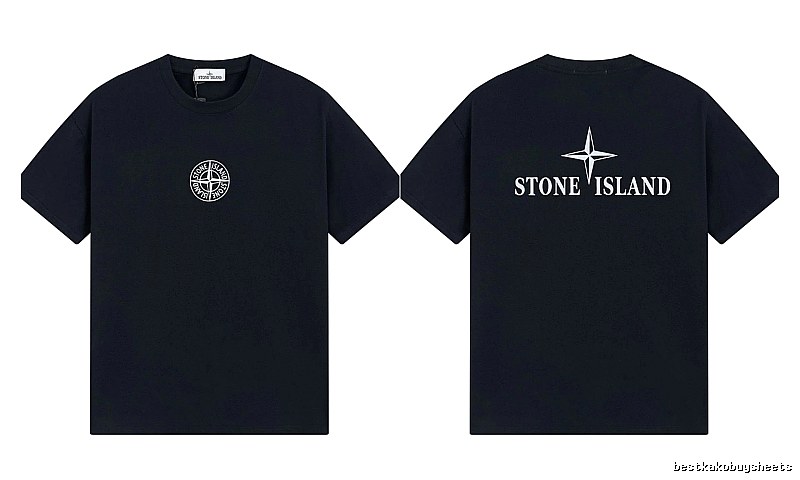 Stone Island Compass Street Style Black Short Sleeve T-shirt