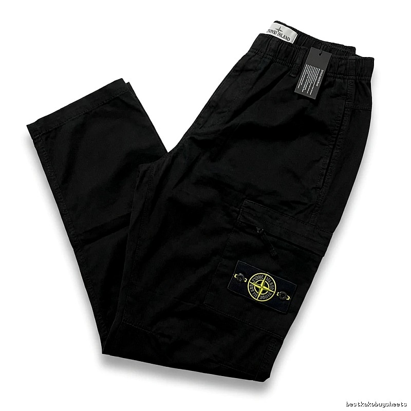 Stone Island functional style black long trousers