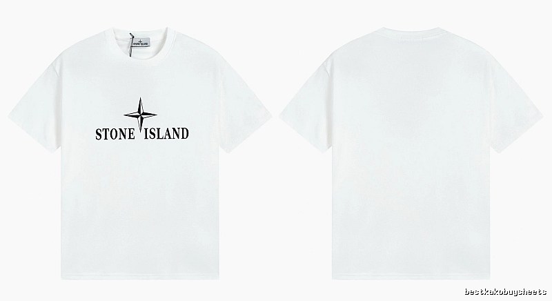 Stone Island Printed Street Style White T-Shirt