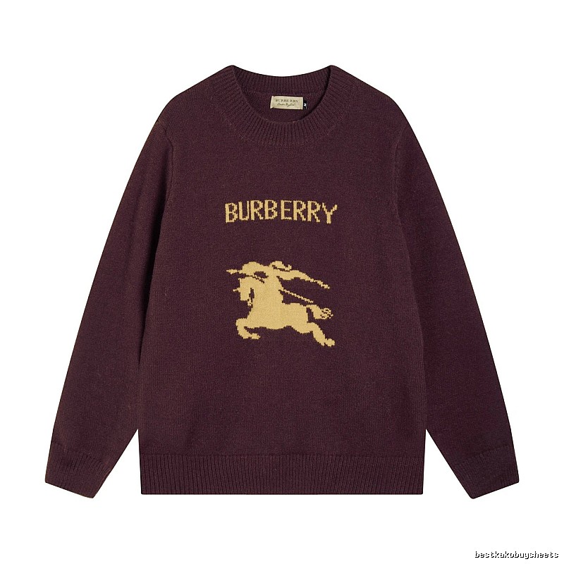 Streetwear Rotation Wool Knit Sweater by Burberry with Graphic Lettering