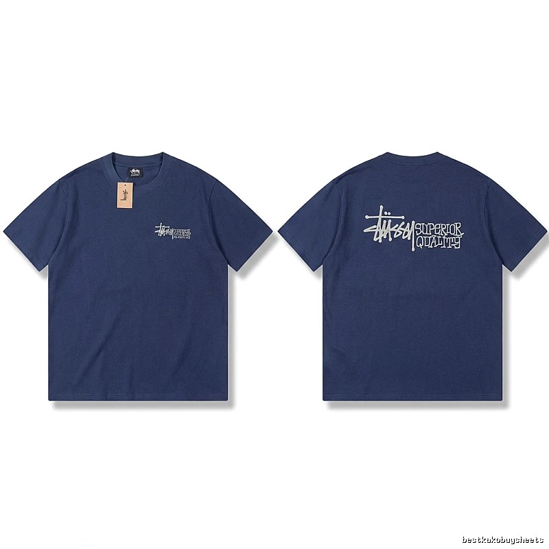 Stussy basic casual dark blue T-shirt