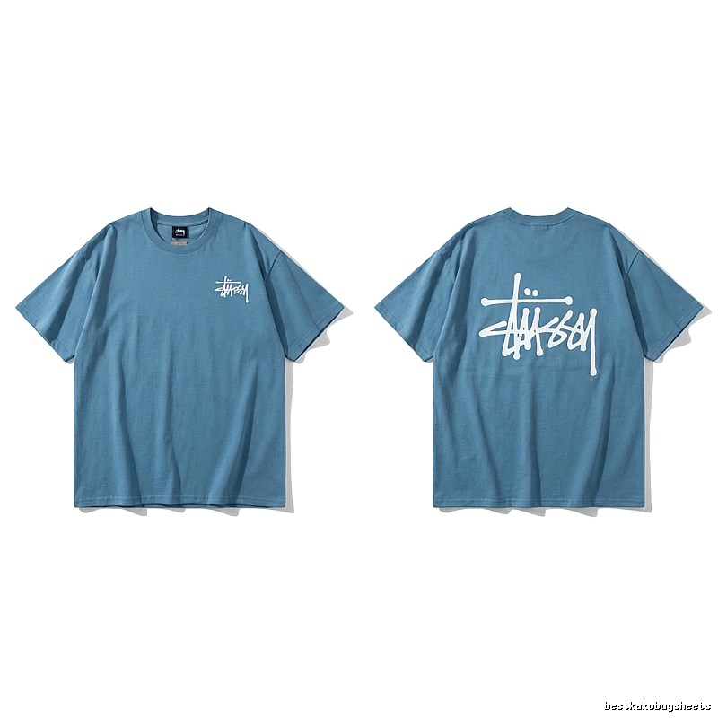 Stussy basic simple style blue T-shirt