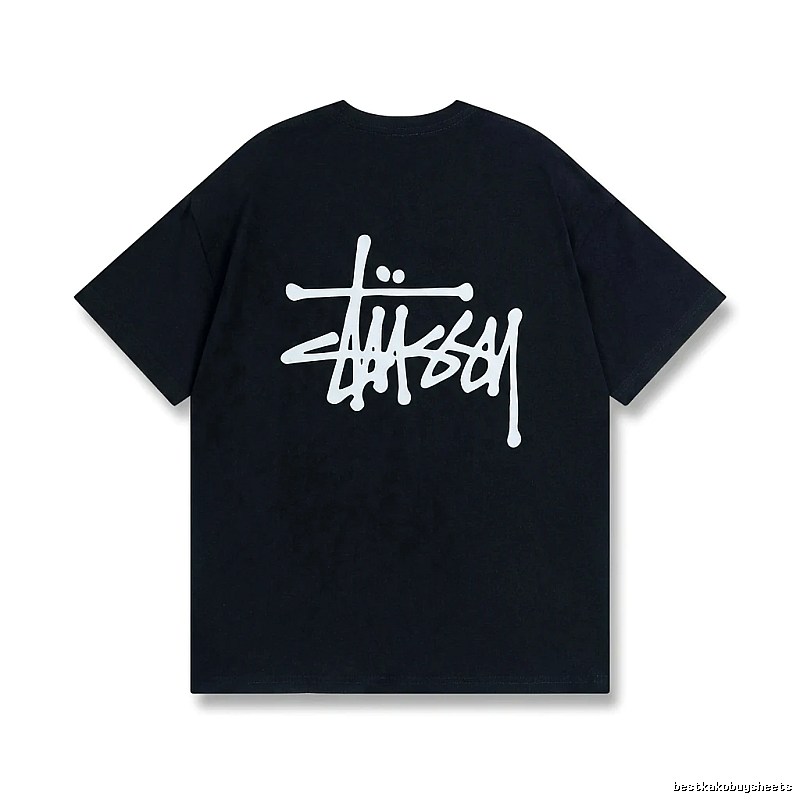 Stussy basic street style black T-shirt