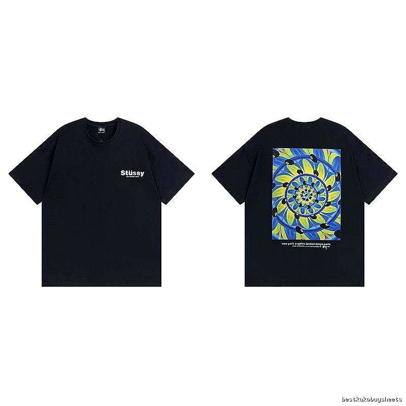 Stussy Black Spider Graphic T-Shirt Holiday Edit Logo