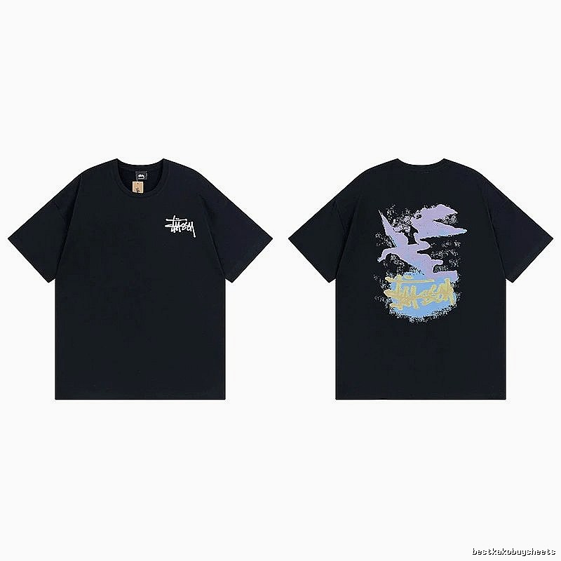 Stussy Black Spider Graphic T-Shirt Training Look Logo