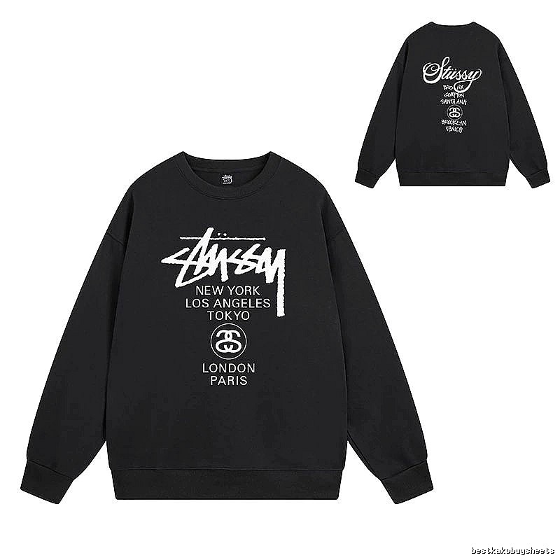 Stussy Black Style 541 Graphic SweatShirt Outdoor Days