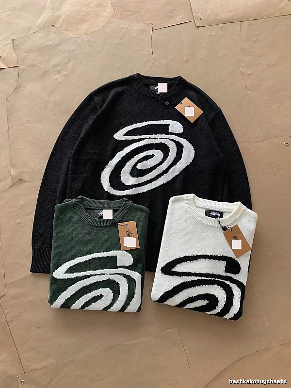Stussy Black Swirl Graphic SweatShirt Daily Styling