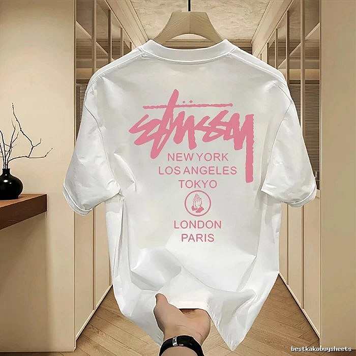 Stussy Classic Graphic T-shirt White Pink Stussy for Daily Styling