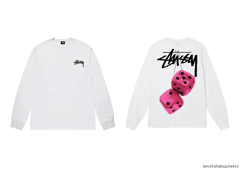 Stussy Dice Pattern White Long-sleeve Shirt