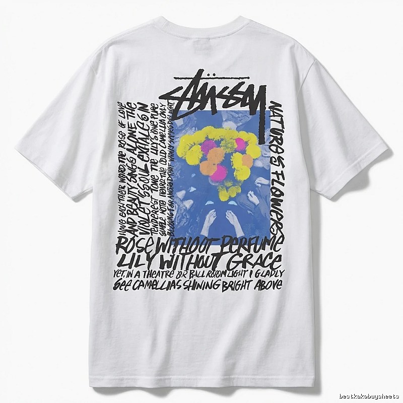 Stussy graffiti-style white T-shirt