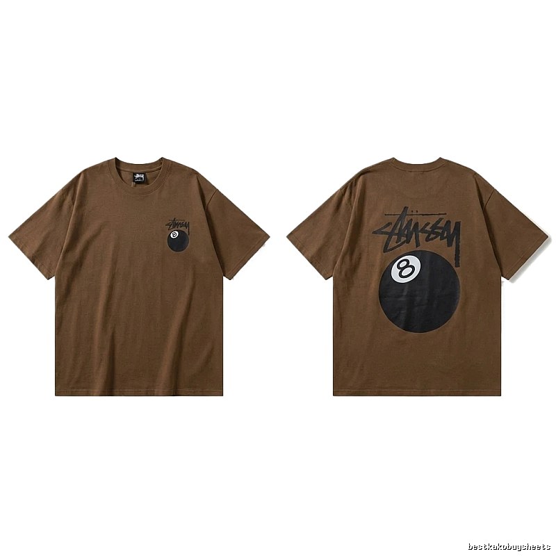 Stussy No.8 Ball Trendy Brown T-shirt