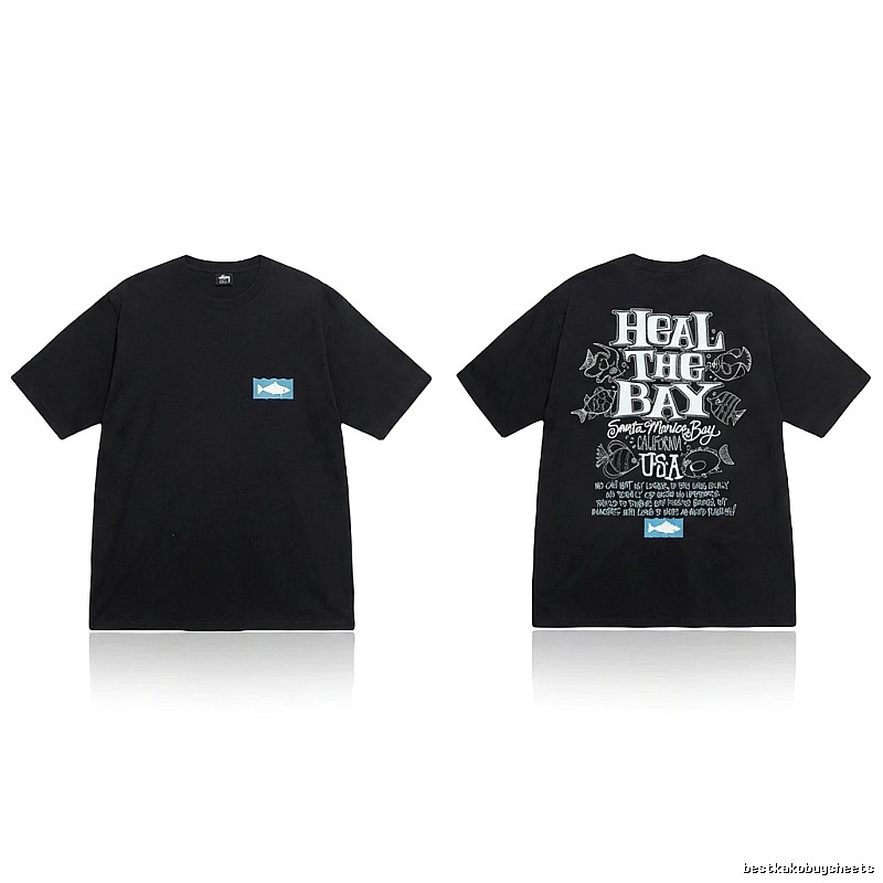 Stussy retro-style black short-sleeve