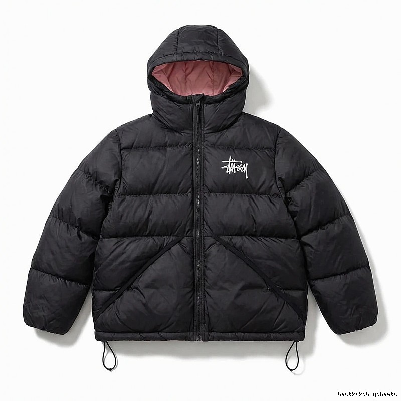 Stussy trendy and cool black down jacket