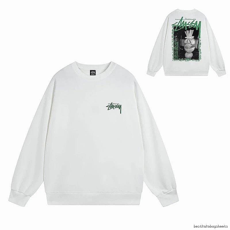 Stussy White Style 540 Graphic SweatShirt Soft Neutral